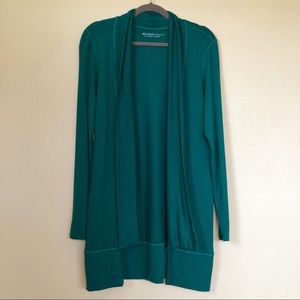 Beyond Yoga Soft Stripe Open Cardigan Green Medium